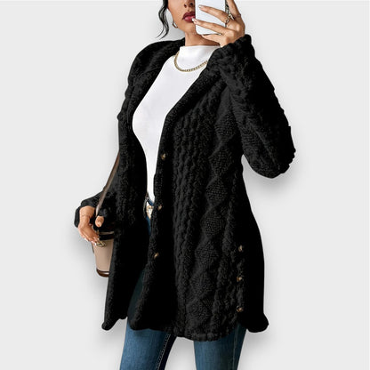 Gemütlicher Plüsch-Kapuzenpullover-Cardigan