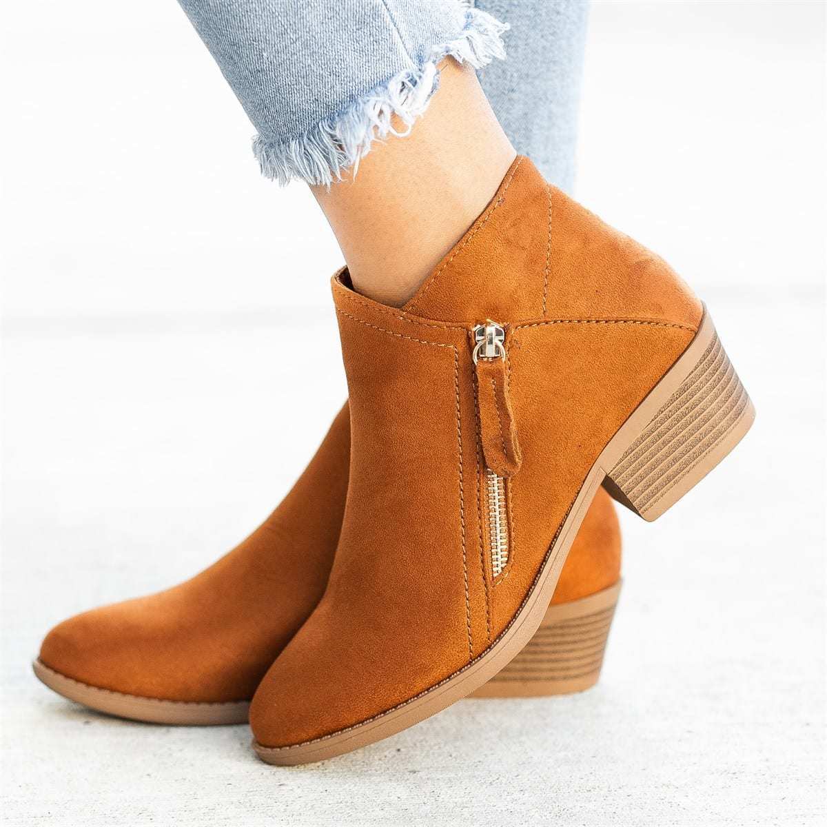Damen orthopädische Leder-Stiefeletten mit ganztägigem Komfort