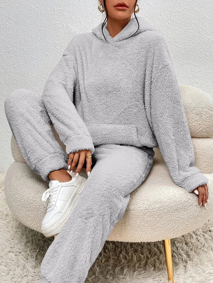 Gemütliches Teddy-Zweiteiler-Loungewear-Set für Damen