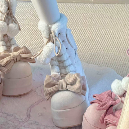 Gemütliche Winterstiefel in Pink und Creme
