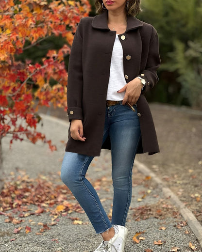 Schicke Jacke mit seitlicher Knoten-Optik für stilvolles Layering