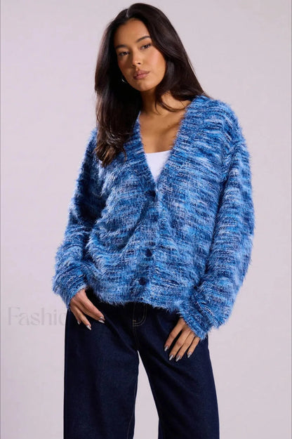 Gemütlicher Vintage Streifen V-Ausschnitt Strickcardigan