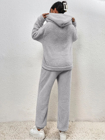 Gemütliches Teddy-Zweiteiler-Loungewear-Set für Damen