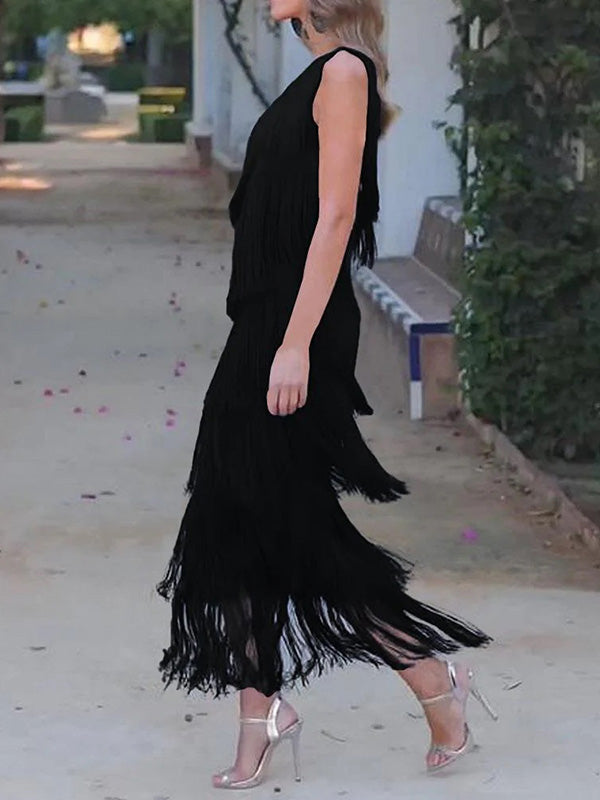 Müheloser Chic Asymmetrisches Maxikleid mit einer Schulter