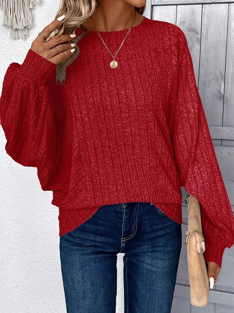 Elke® |Kuscheliger Strickpullover mit Ballonärmeln