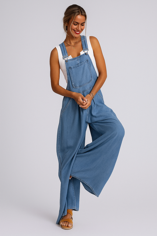 Klassischer Denim-Latzhose Lässiger Overall