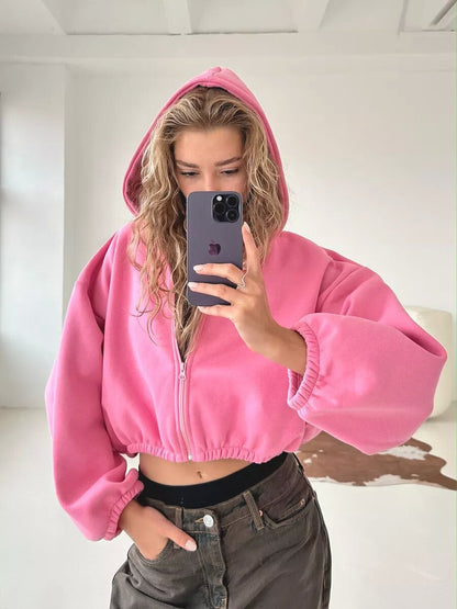 Lässige leichte kurze Sport-Hoodie-Jacke