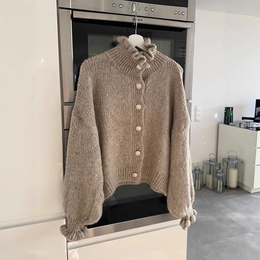 Schicker Damen-Cardigan mit Knöpfen und stylischem Kragen