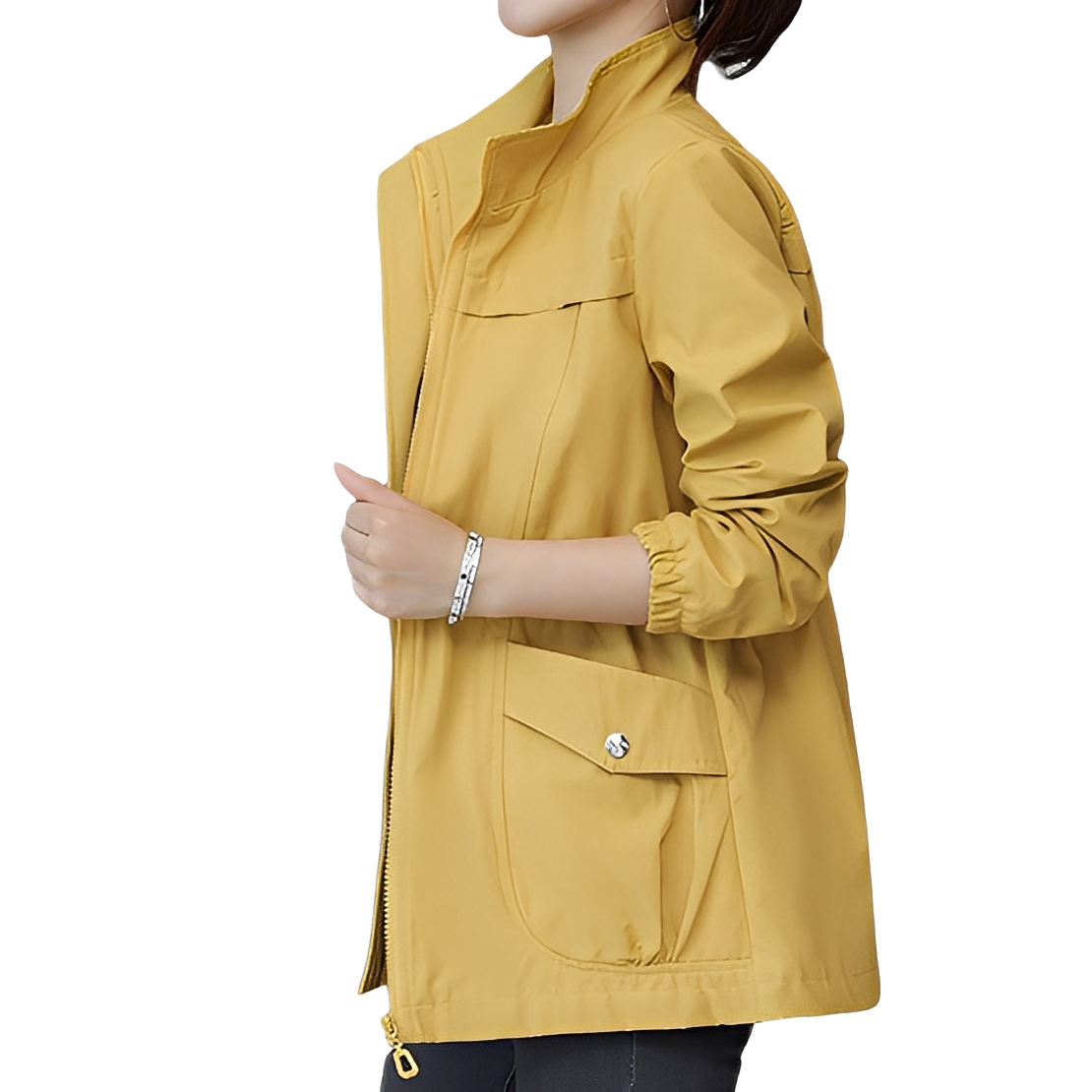 Schicke leichte Damenjacke mit verstellbarem Taillendetail
