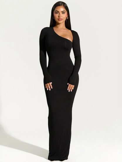 Viktoria® | Asymmetrisches One-Shoulder-Abendkleid in Maxilänge