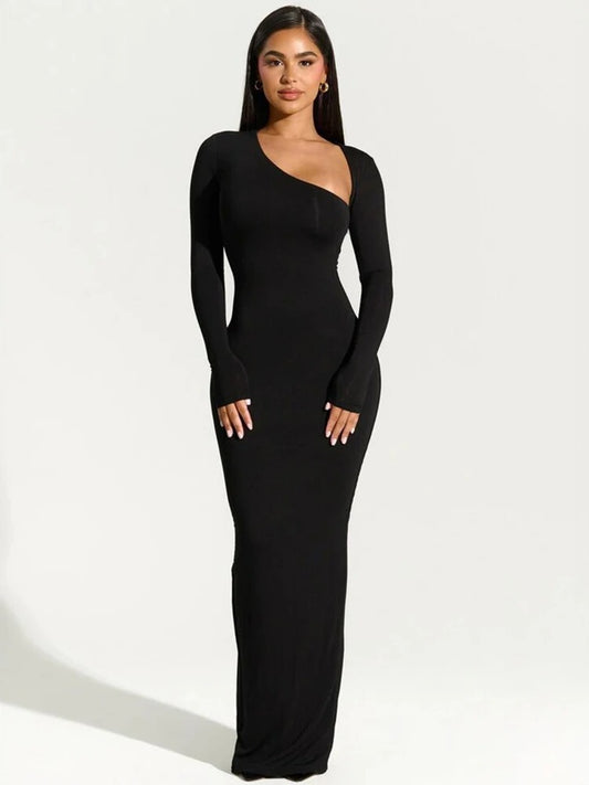Viktoria® | Asymmetrisches One-Shoulder-Abendkleid in Maxilänge