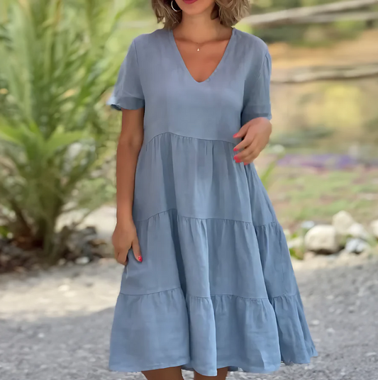 Bequemes, locker geschnittenes Trapezkleid für Damen