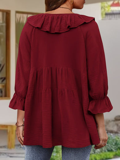 Elegante Bluse mit gerafftem Ausschnitt für Damen