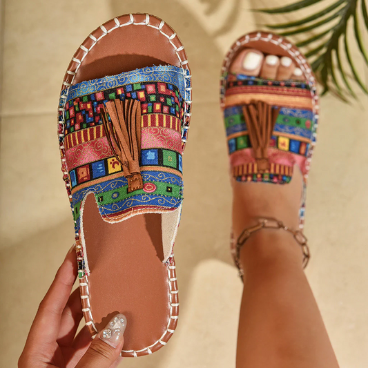 Bohemian Quasten-Sandalen für Damen