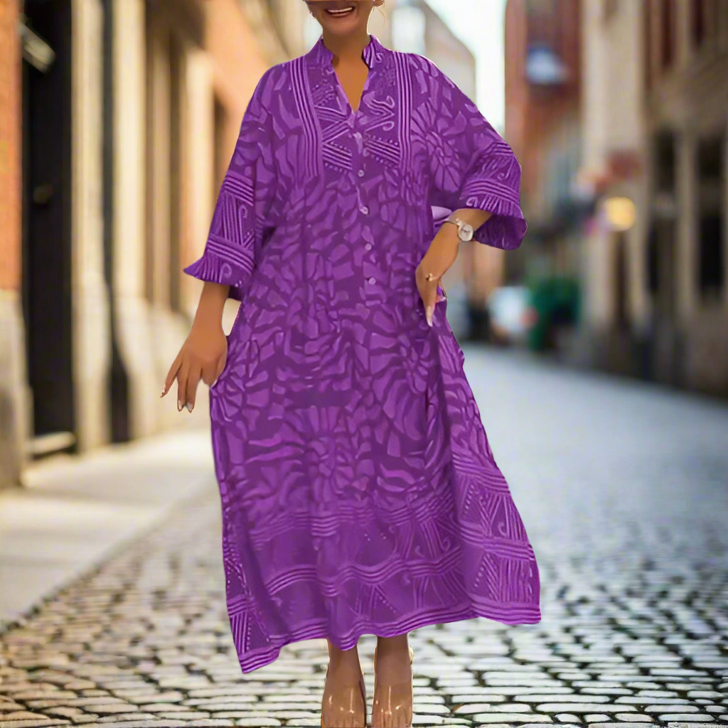 Locker sitzendes bedrucktes Freizeitkleid für Damen