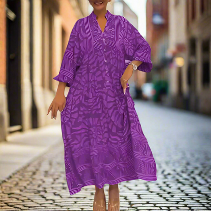 Locker sitzendes bedrucktes Freizeitkleid für Damen