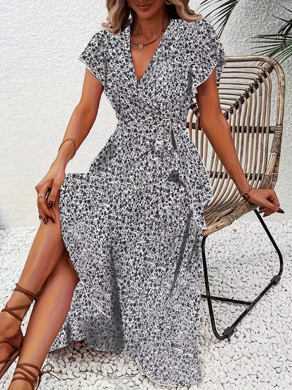 Florales Wickelkleid für Damen