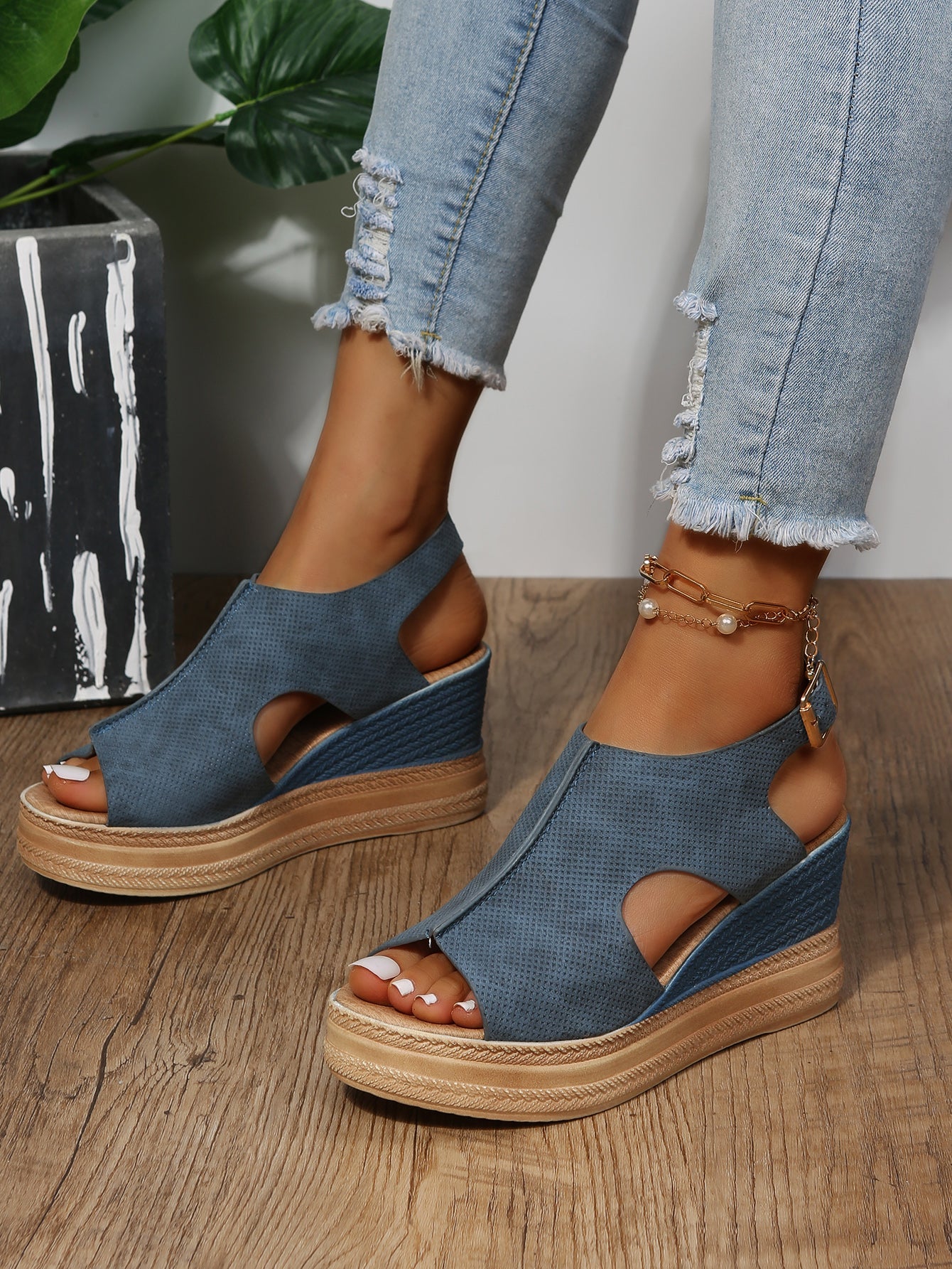 Damen Freizeit Sandalen mit Blockabsatz
