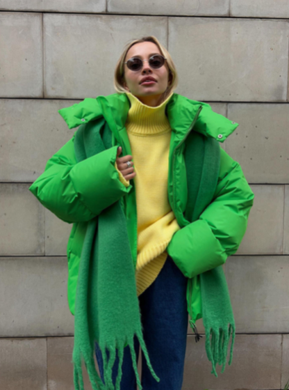 Elegante schlichte Daunenjacke für den Winterstil