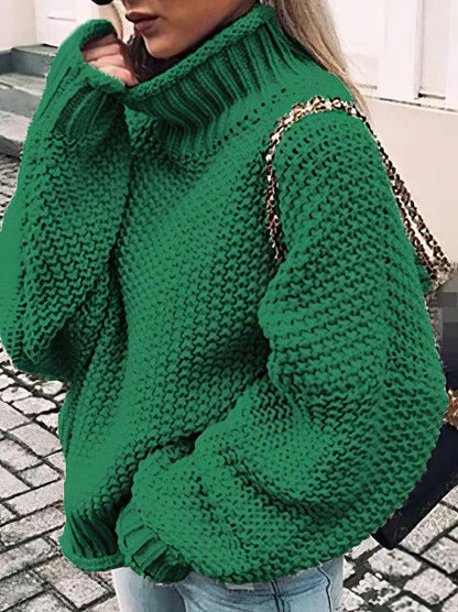 Ellie® | Dicker Strickpullover mit hohem Halsausschnitt und Ärmeln