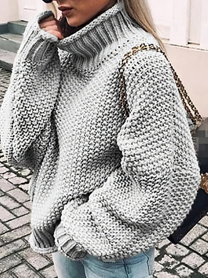 Ellie® | Dicker Strickpullover mit hohem Halsausschnitt und Ärmeln