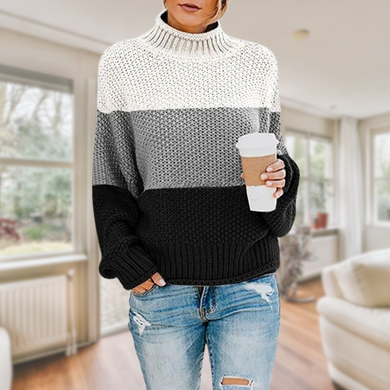 Kara® | Dreifarbiger Stilvoller Pullover