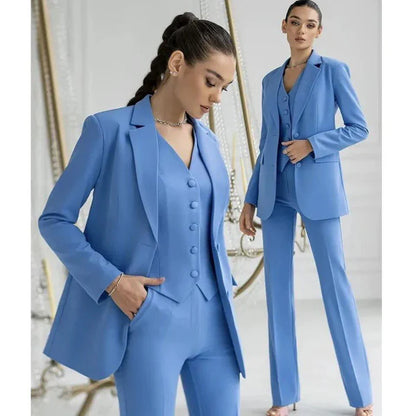 Hosenanzug Damen | 3-teiliges Set – Blazer, Weste & Hose