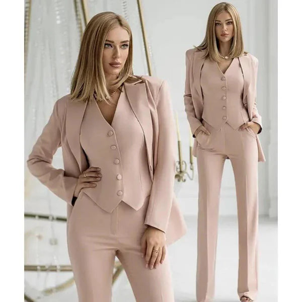Hosenanzug Damen | 3-teiliges Set – Blazer, Weste & Hose