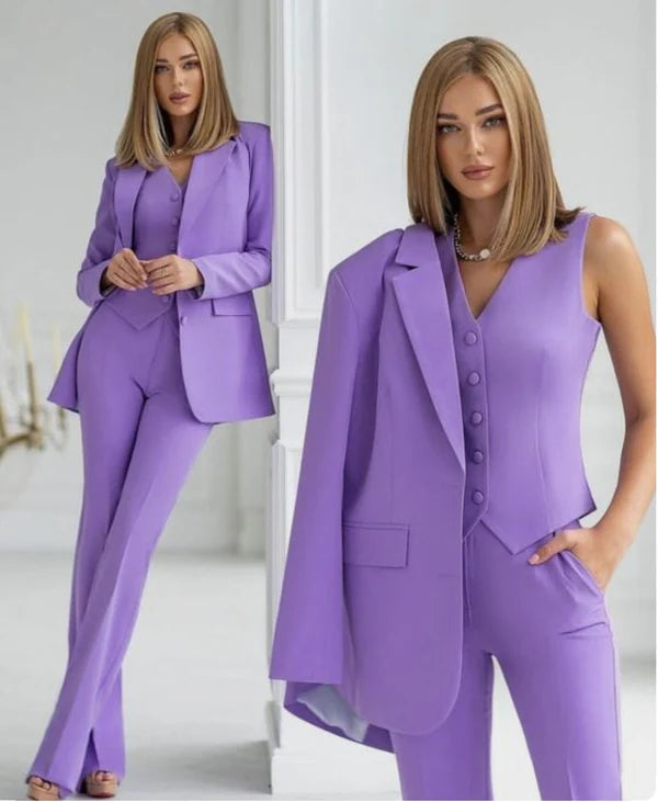 Hosenanzug Damen | 3-teiliges Set – Blazer, Weste & Hose