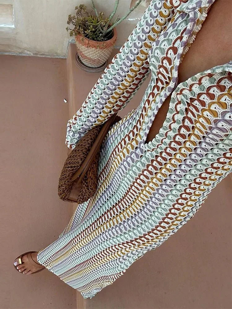 Boho Chic Maxi-Sommerkleid für Strandtage