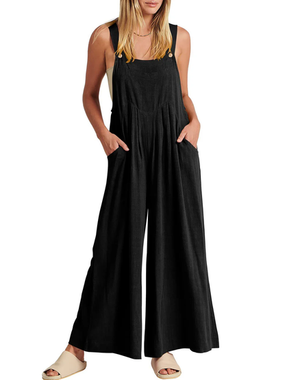 Lässiger Overall mit festen Riemen und Knöpfen