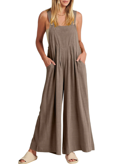 Lässiger Overall mit festen Riemen und Knöpfen
