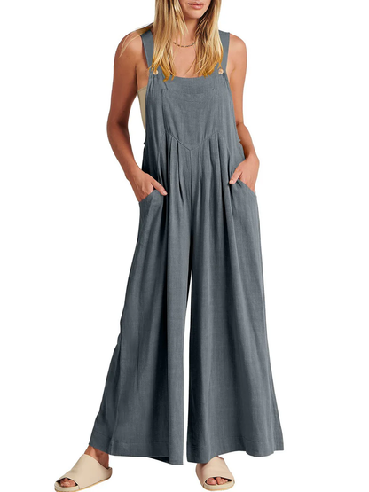 Lässiger Overall mit festen Riemen und Knöpfen