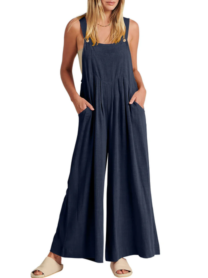Lässiger Overall mit festen Riemen und Knöpfen
