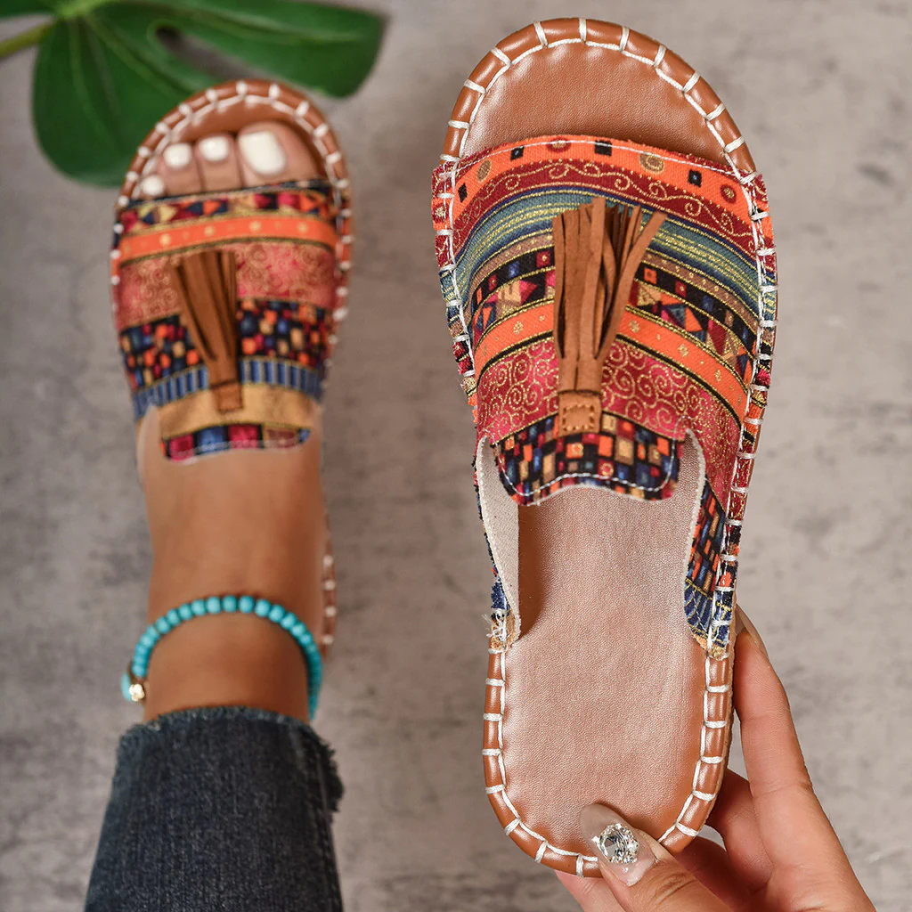 Bohemian Quasten-Sandalen für Damen