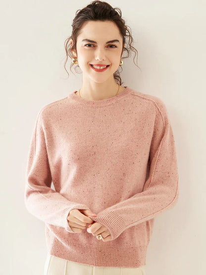 Gemütlicher Bunter Wollpullover mit Punkten
