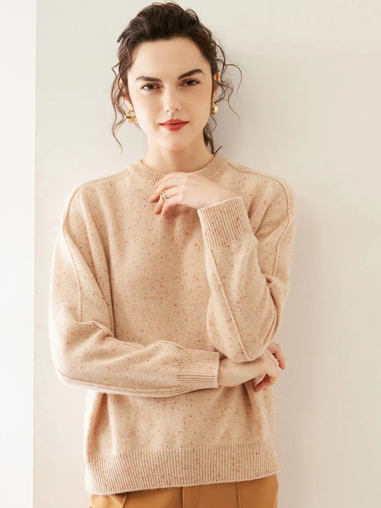 Gemütlicher Bunter Wollpullover mit Punkten