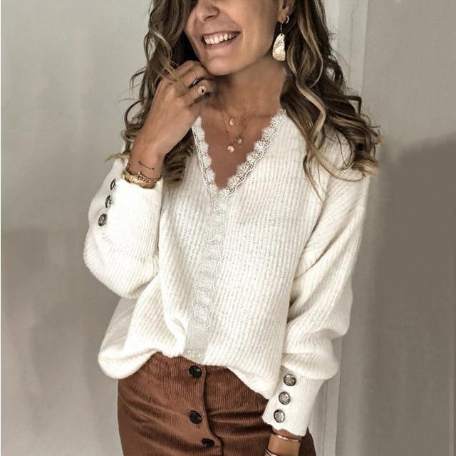 Legerer Eleganter Strickpullover für Damen