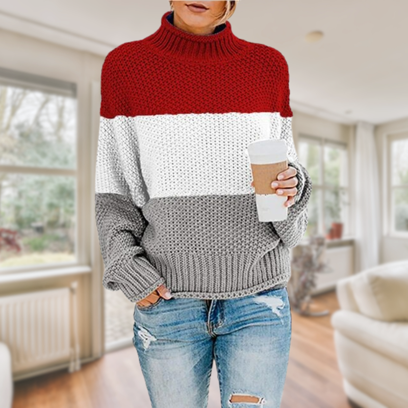 Kara® | Dreifarbiger Stilvoller Pullover