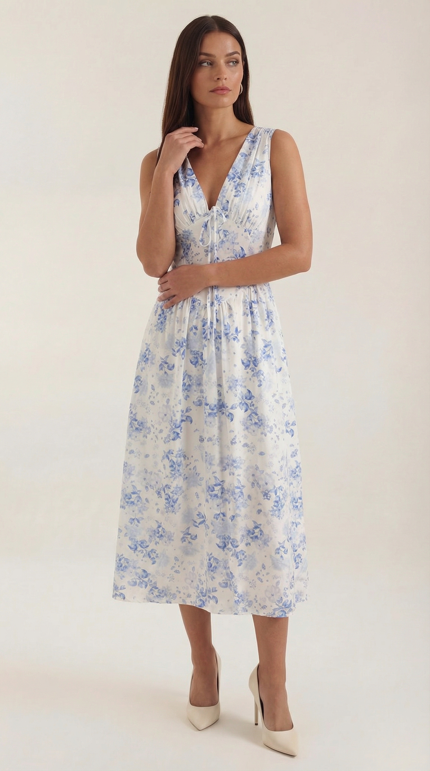 Damen Korsett Midi Sommerkleid