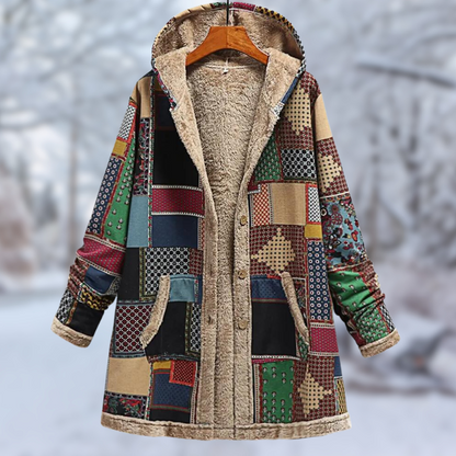 Maisie® | Stylischer Wintermantel mit Kapuze und Print