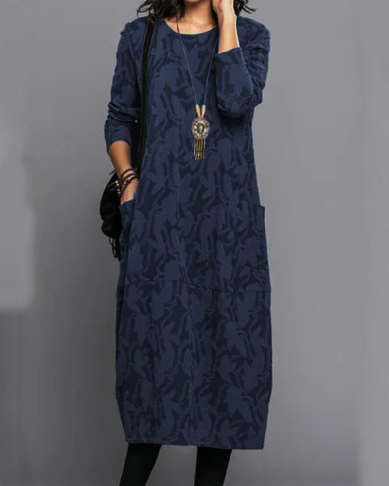 Kiara® | Stylisches langes Kleid mit Tasche
