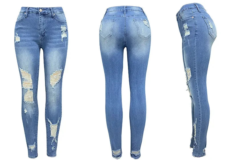 Wendy® I Trendige Röhrenhose für Frühling und Sommer: Zerrissene Jeans mit mittlerer Taille