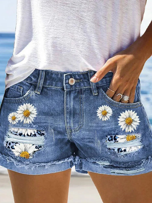 Zita® I Neue bedruckte Jeansshorts mit hoher Taille für Frühling und Sommer