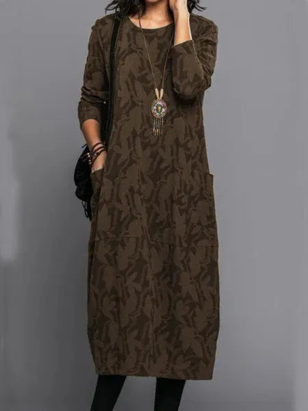 Kiara® | Stylisches langes Kleid mit Tasche